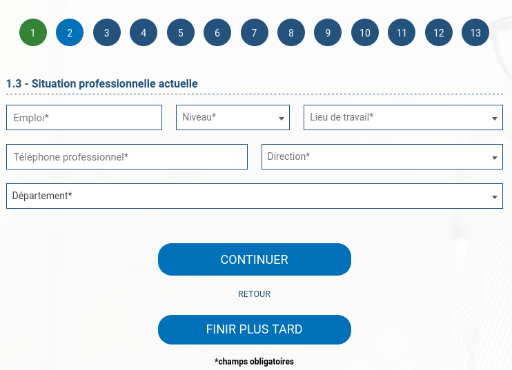 Mise en pause questionnaire